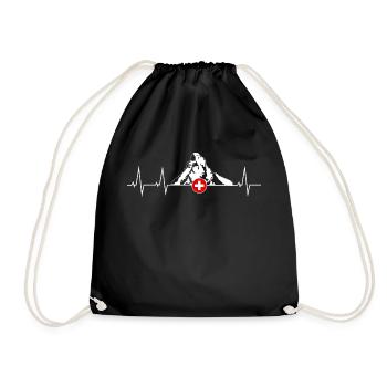 Matterhorn - mountains - Switzerland - Drawstring Bag - black - Front