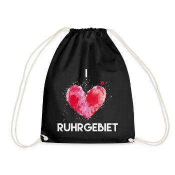 I love Ruhrgebiet Herz Outfit für Bergbau Fan - Turnbeutel - Schwarz - Vorne