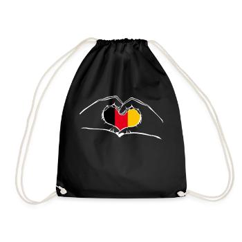 J’aime la Belgique - coeur mains - Sac de sport léger - noir - Devant