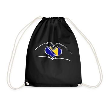 J’aime les mains Bosnia and Herzegovina - coeur - Sac de sport léger - noir - Devant