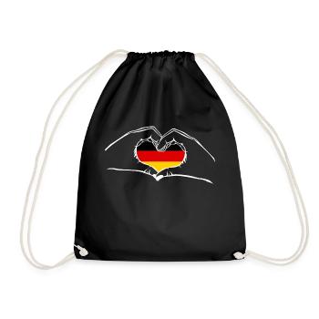 I love Germany - heart hands - Drawstring Bag - black - Front