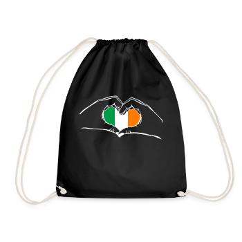 J’adore l’Irlande - coeur mains - Sac de sport léger - noir - Devant
