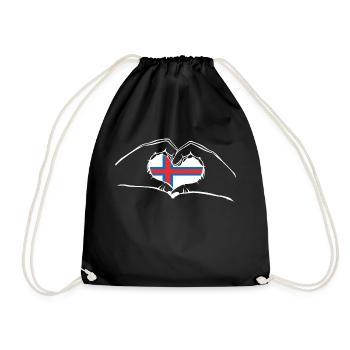 J’adore l’île - coeur mains - Sac de sport léger - noir - Devant