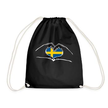 J’ai le cœur amour Suède - mains - Sac de sport léger - noir - Devant