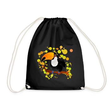 Toucan - Drawstring Bag - black - Front