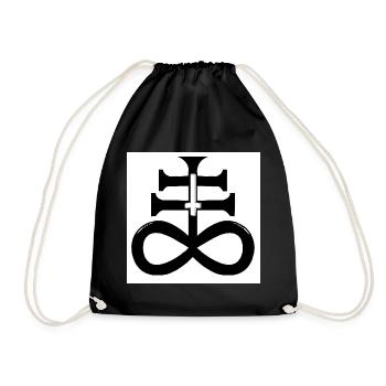 satanisches Kreuz - Turnbeutel - Schwarz - Vorne