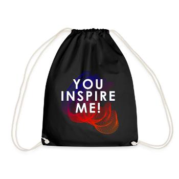 you inspire me - Drawstring Bag - black - Front