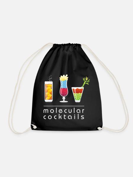 Molecular Cocktails, Molekulare Küche, Schnaps - Turnbeutel - Schwarz