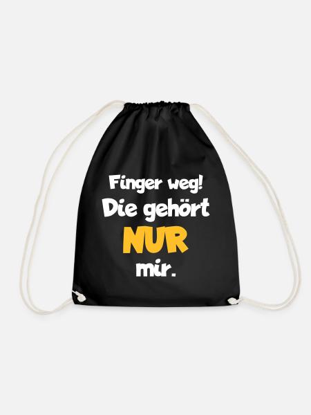 Finger away, that only belongs to me - Drawstring Bag - black