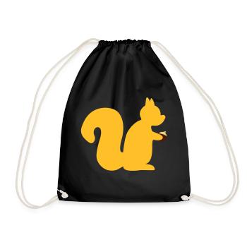 écureuil avec un écrou - Sac de sport léger - noir - Devant