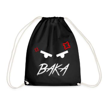 Baka Anime Expression - Drawstring Bag - black - Front