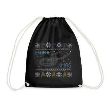 Star Trek Discovery Ugly X-Mas Engage - Turnbeutel - Schwarz - Vorne