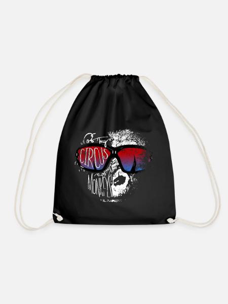 Not my circus, not my monkeys – monkey sunglasses - Drawstring Bag - black