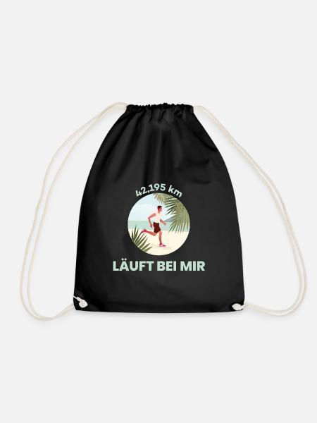 Marathon 42,195 km | Läuft bei mir - Turnbeutel - Schwarz