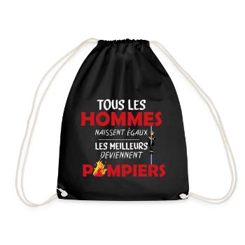 Pompier - Homme - Sapeur-Pompier - Cadeau - Rouge - Sac de sport léger - noir - Devant
