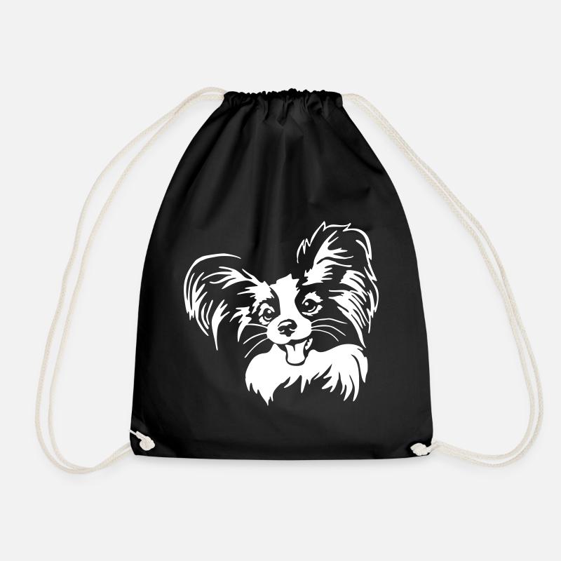 Papillon Kopf "Black Edition" - Turnbeutel - Schwarz