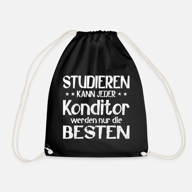 Studieren kann jeder Konditor werden die Besten - Turnbeutel - Schwarz