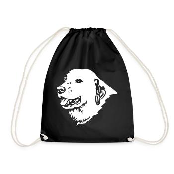 Central Asian Ovcharka Head "Black Edition" - Drawstring Bag - black - Front