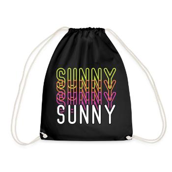 Sonniger, cooler Text - Turnbeutel - Schwarz - Vorne