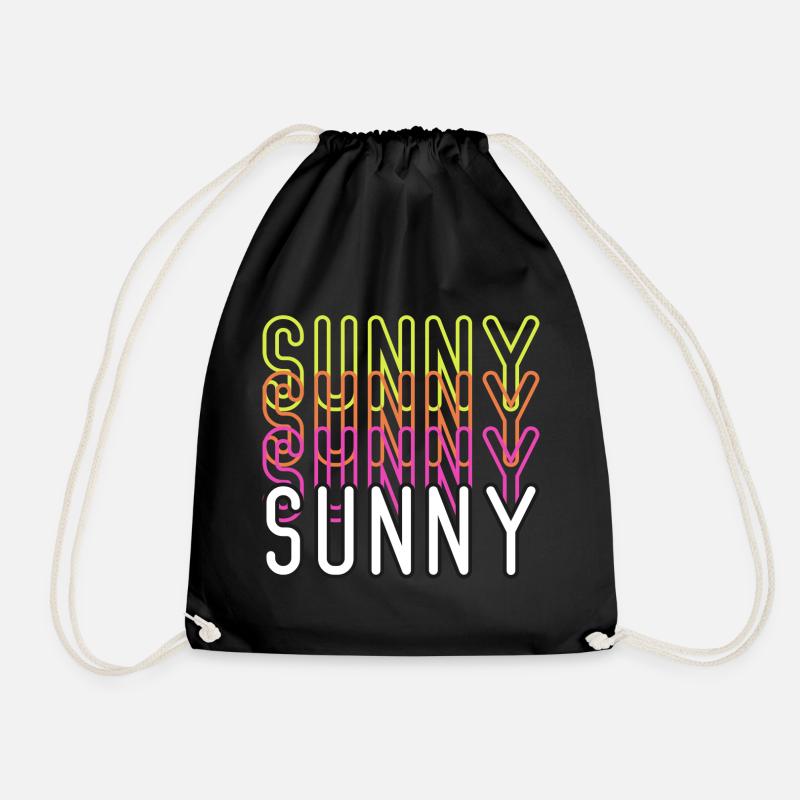Sonniger, cooler Text - Turnbeutel - Schwarz