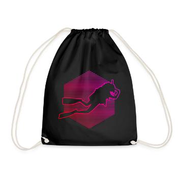Diver Scuba Diver Tauchen Scuba Taucher - Turnbeutel - Schwarz - Vorne