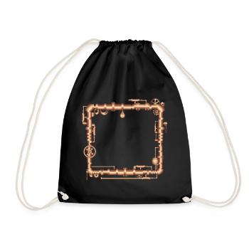 Cadre Steampunk en look de machine à vapeur - Sac de sport léger - noir - Devant