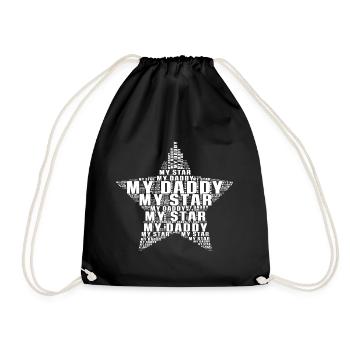 Dad and Son Team Love T-shirt gift idea - Drawstring Bag - black - Front