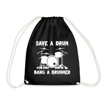 Sauvez un tambour Bang un batteur - Sac de sport léger - noir - Devant