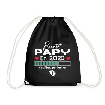 Bientôt Papy En 2023 - Sac de sport léger - noir - Devant