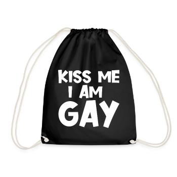 Embrasse-moi je suis gay - LGBTQ - Sac de sport léger - noir - Devant