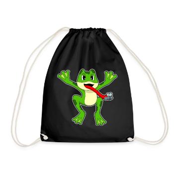 Frosch Fliege - Turnbeutel - Schwarz - Vorne