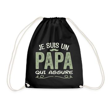 Je Suis Un Papa Qui Assure Cadeau Fête Des Pères - Sac de sport léger - noir - Devant