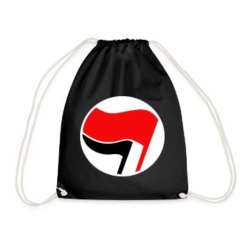 Antifa flags logo - Drawstring Bag - black - Front