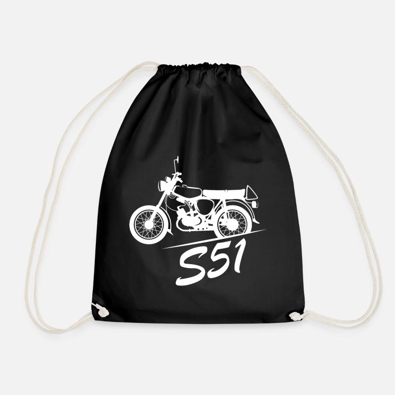 simson s51 Symbol Nostalgie DDR Moped Freunde - Turnbeutel - Schwarz