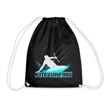 Kitesurfing - Turnbeutel - Schwarz - Vorne