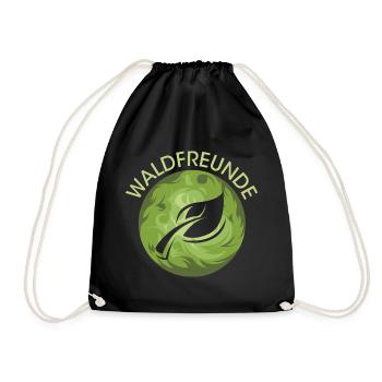 Waldfreunde Blatt Natur Naturschutz Waldschutz - Turnbeutel - Schwarz - Vorne