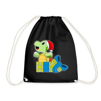 Turtle Christmas Packages - Drawstring Bag - black - Front