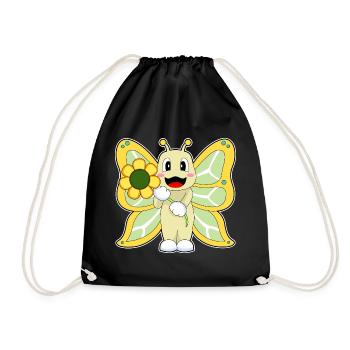 Butterfly Flower - Drawstring Bag - black - Front