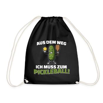 ich muss zum pickleball! geschenk witzig lustig - Turnbeutel - Schwarz - Vorne