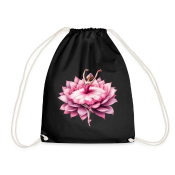 Ballet dancer with tutu - Drawstring Bag - black - Front