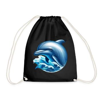 Delfin - Turnbeutel - Schwarz - Vorne