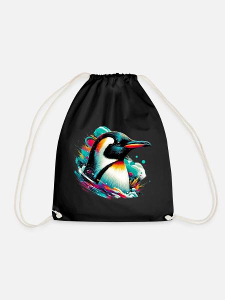Pinguin - Turnbeutel - Schwarz
