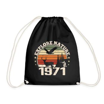 Cadeau Anniversaire 1971 Classique Chasseur 1971 - Sac de sport léger - noir - Devant