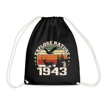 1943 Classic Hunter Anniversary Gift 1943 - Drawstring Bag - black - Front