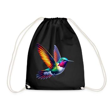 Hummingbird - Drawstring Bag - black - Front