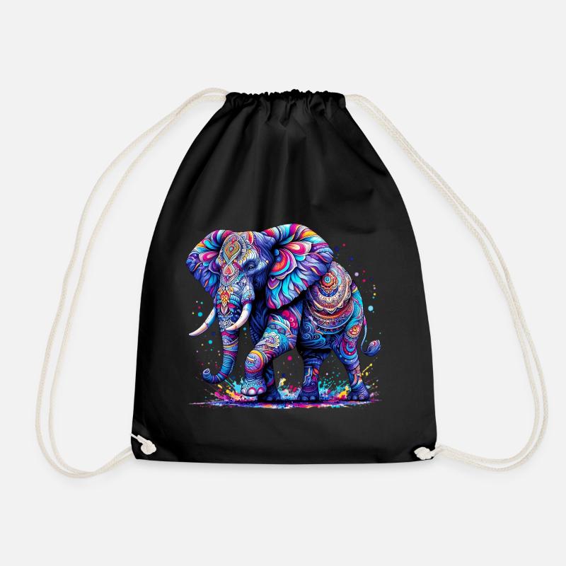 Elefant - Turnbeutel - Schwarz