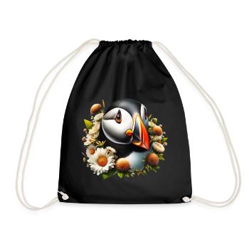 Puffin - Drawstring Bag - black - Front