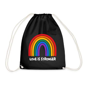 Liebe ist stärker. LGBT - Turnbeutel - Schwarz - Vorne