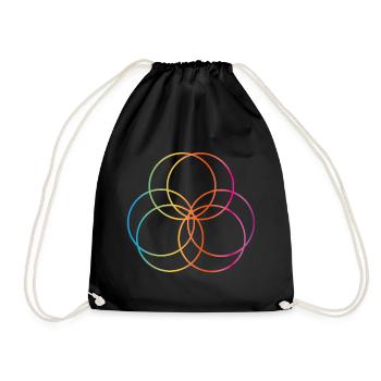 Yoga Méditation Cercle Arc-en-ciel Yogi coloré - Sac de sport léger - noir - Devant
