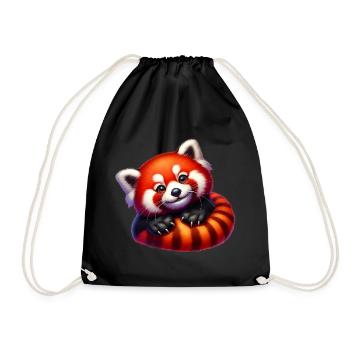 Petit panda - Sac de sport léger - noir - Devant